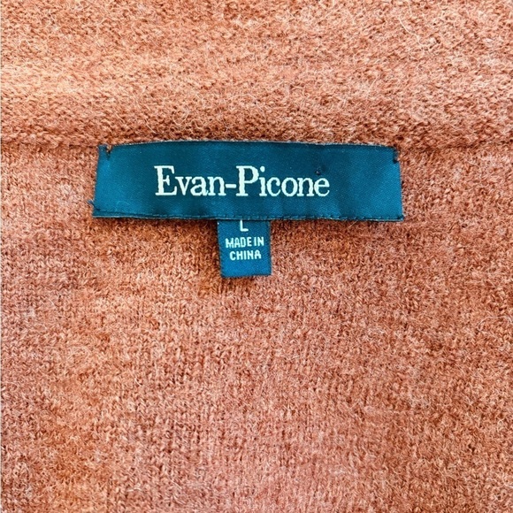 EVAN-PICONE RUST RED 100% WOOL BLAZER SWEATER, WOMENS SIZE L - Picture 10 of 10